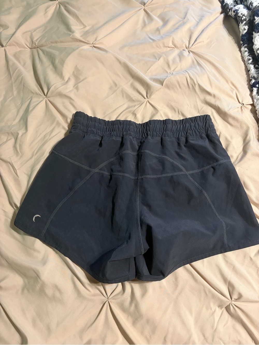 ZYIA Charcoal Black Athletic Shorts with Crescent Logo